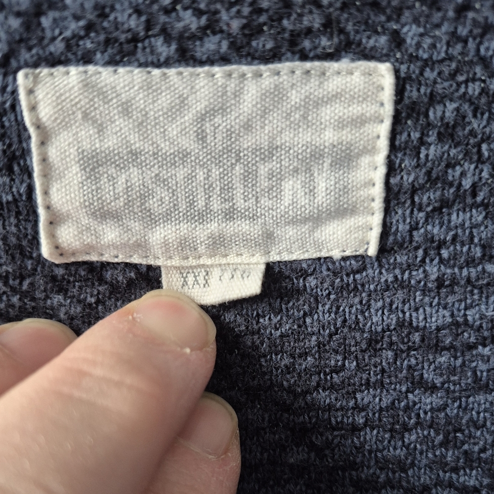 Men's Blue V-Neck Sweater - Picture 3 of 5